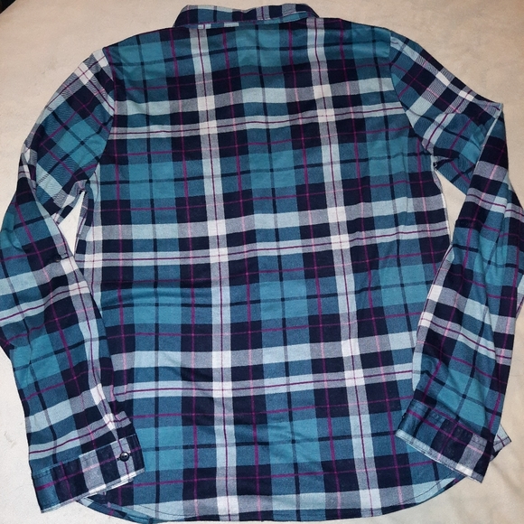 WOMEN'S PLAID BUTTON-UP LONG SLEEVE SHIRT |X-LARGE - Picture 3 of 5
